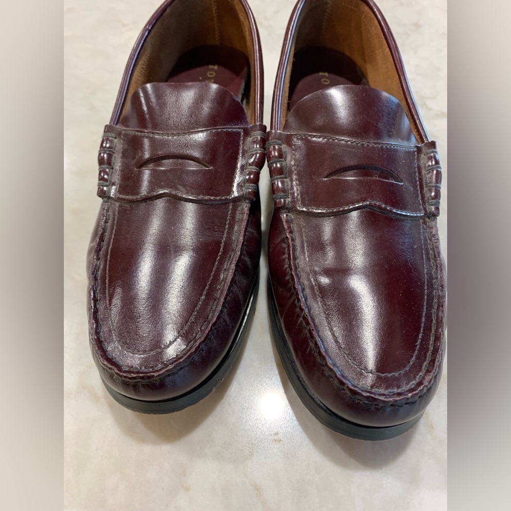 Town Craft Brown leather Slip On Penny Loafer Sz 9.5D